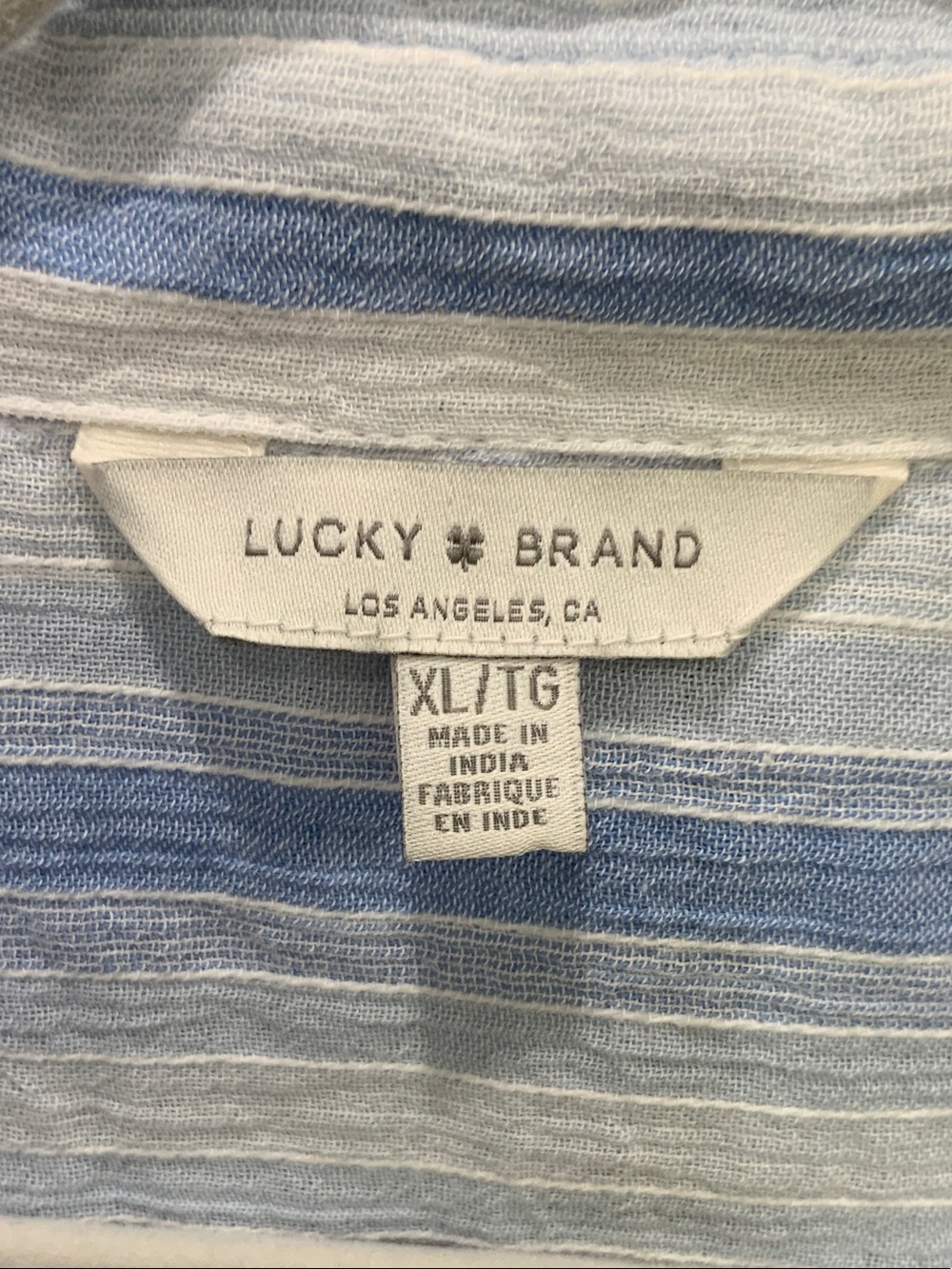 Lucky Brand Light Blue & White Striped Button-Down Shirt - Picture 3 of 3